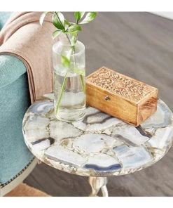 Grayson Lane Contemporary Silver Metal Round Accent Table -GRAYSON LANE shop 330857366 AlternateImage2 l