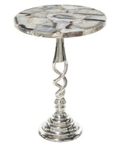 Grayson Lane Contemporary Silver Metal Round Accent Table
