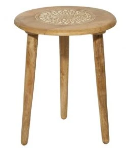 Grayson Lane Traditional Light Brown Mango Wood Accent Table