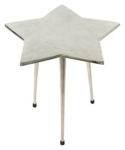 Grayson Lane Silver Metal Live Edge End Table