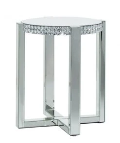 Grayson Lane Silver Mirror Round End Table