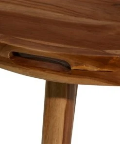 Grayson Lane Contemporary Brown Teak Wood Round End Table -GRAYSON LANE shop 330857373 AlternateImage3 l