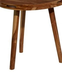 Grayson Lane Contemporary Brown Teak Wood Round End Table -GRAYSON LANE shop 330857373 AlternateImage4 l