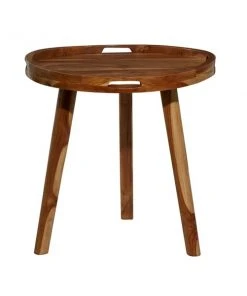 Grayson Lane Contemporary Brown Teak Wood Round End Table