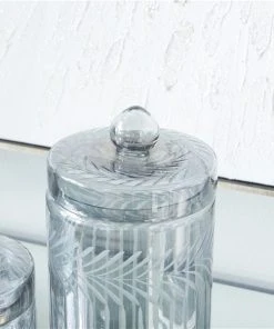 Grayson Lane Set of 2 Glam Decorative Jars in Grey Glass -GRAYSON LANE shop 330857377 AlternateImage2 l