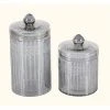 Grayson Lane Set of 2 Glam Decorative Jars in Grey Glass