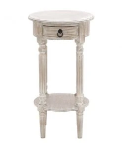 Grayson Lane Farmhouse Light Brown Wood Round End Table