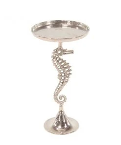 Grayson Lane Coastal Silver Metal Round End Table