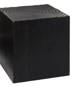 Grayson Lane Rustic Black Wood Square End Table