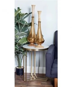 Grayson Lane Gold Iron with Granite/Marble Round End Table -GRAYSON LANE shop 330857385 AlternateImage1 l
