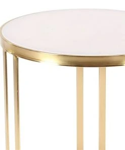 Grayson Lane Gold Iron with Granite/Marble Round End Table -GRAYSON LANE shop 330857385 AlternateImage3 l