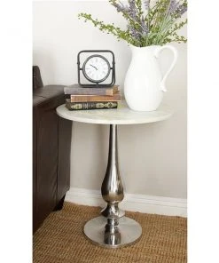 Grayson Lane Traditional White Granite/Marble Round End Table 7 Grayson Lane Traditional White Granite/Marble Round End Table -GRAYSON LANE shop 330857393 AlternateImage2 l