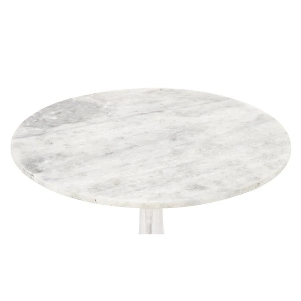 Grayson Lane Traditional White Granite/Marble Round End Table 4 Grayson Lane Traditional White Granite/Marble Round End Table - Image 4