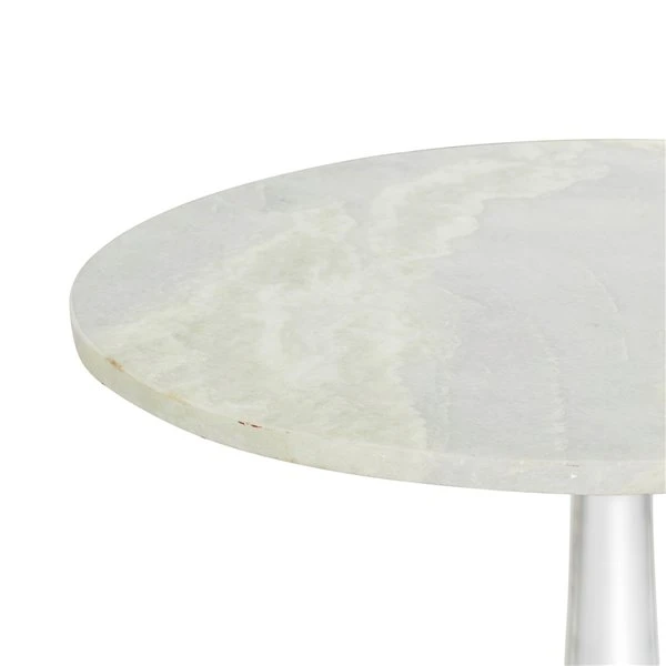 Grayson Lane Traditional White Granite/Marble Round End Table 5 Grayson Lane Traditional White Granite/Marble Round End Table - Image 5