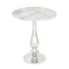 Grayson Lane Traditional White Granite/Marble Round End Table