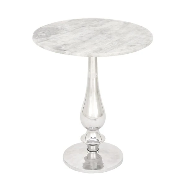 Grayson Lane Traditional White Granite/Marble Round End Table 1 Grayson Lane Traditional White Granite/Marble Round End Table