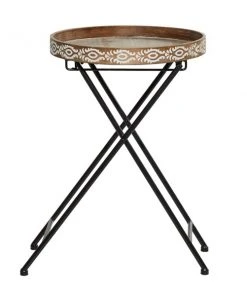 Grayson Lane Farmhouse Grey Metal with Wood Round End Table -GRAYSON LANE shop 330857398 AlternateImage5 l