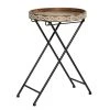 Grayson Lane Farmhouse Grey Metal with Wood Round End Table