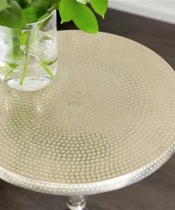 Grayson Lane Traditional Silver Metal Round End Table -GRAYSON LANE shop 330857401 AlternateImage2 l