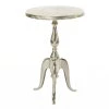 Grayson Lane Traditional Silver Metal Round End Table
