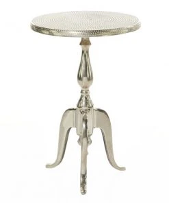 Grayson Lane Traditional Silver Metal Round End Table