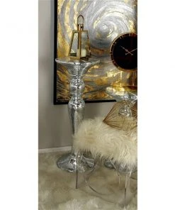 Grayson Lane Glam Silver Polystone and Mirror Round End Table -GRAYSON LANE shop 330857402 AlternateImage2 l