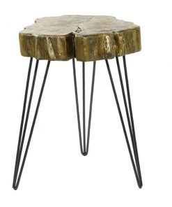 Grayson Lane Gold Resin Live Edge End Table