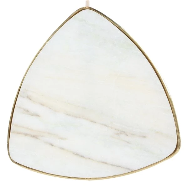 Grayson Lane Modern Gold Aluminum and Wood Triangle End Table 3 Grayson Lane Modern Gold Aluminum and Wood Triangle End Table - Image 3