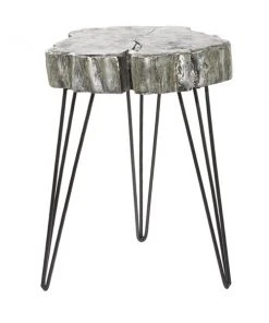 Grayson Lane Grey Resin Live Edge End Table