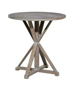 Grayson Lane Farmhouse Brown/Grey Wood Round End Table