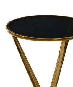 Grayson Lane Modern Gold Aluminum with Glass Round End Table -GRAYSON LANE shop 330857412 AlternateImage4 l