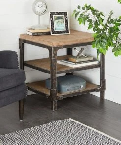 Grayson Lane Brown and Black Chinese Fir Square End Table 7 Grayson Lane Brown and Black Chinese Fir Square End Table -GRAYSON LANE shop 330857415 AlternateImage2 l