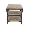 Grayson Lane Brown and Black Chinese Fir Square End Table