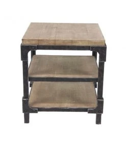 Grayson Lane Brown and Black Chinese Fir Square End Table