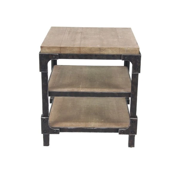 Grayson Lane Brown and Black Chinese Fir Square End Table 1 Grayson Lane Brown and Black Chinese Fir Square End Table