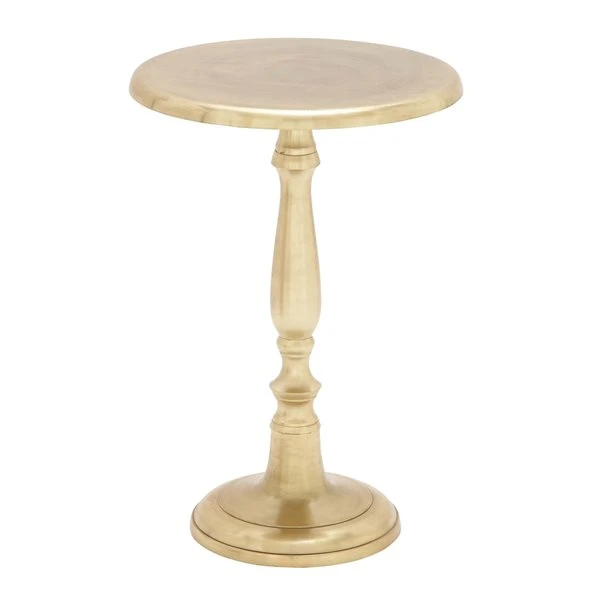 Grayson Lane Traditional Gold Pedestral End Table 1 Grayson Lane Traditional Gold Pedestral End Table