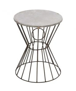 Grayson Lane Grey Iron Round End Table/Stool
