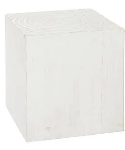 Grayson Lane Rustic White Wood Square End Table