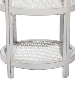 Grayson Lane White Wood with Mirror Round 3-Tier End Table -GRAYSON LANE shop 330857427 AlternateImage3 l