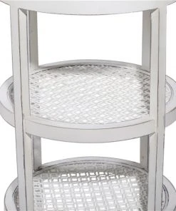 Grayson Lane White Wood with Mirror Round 3-Tier End Table -GRAYSON LANE shop 330857427 AlternateImage4 l