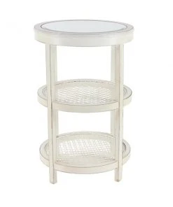 Grayson Lane White Wood with Mirror Round 3-Tier End Table -GRAYSON LANE shop 330857427 AlternateImage5 l