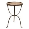 Grayson Lane Industrial Brown Iron and Wood Round End Table