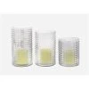 Grayson Lane Set of 3 Traditional Clear Glass Pillar Candle Holder