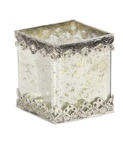 Grayson Lane Set of 2 Glam White Glass Pillar Candle Holder -GRAYSON LANE shop 330857432 AlternateImage5 l