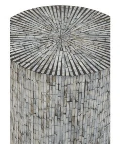 Grayson Lane Grey Shell and Wood Round End Table -GRAYSON LANE shop 330857434 AlternateImage3 l