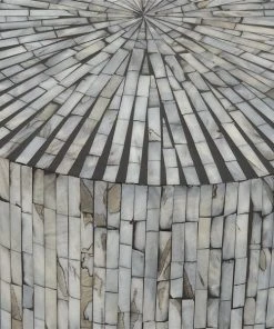 Grayson Lane Grey Shell and Wood Round End Table -GRAYSON LANE shop 330857434 AlternateImage4 l