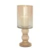 Grayson Lane Traditional Gold Glass Hurricane Candle Holder