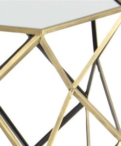 Grayson Lane Gold And Black Mirror Hexagon End Table -GRAYSON LANE shop 330857440 AlternateImage3 l
