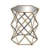 Grayson Lane Gold And Black Mirror Hexagon End Table
