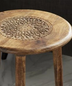 Grayson Lane Traditional Brown Mango Wood Round Accent Table -GRAYSON LANE shop 330857444 AlternateImage3 l
